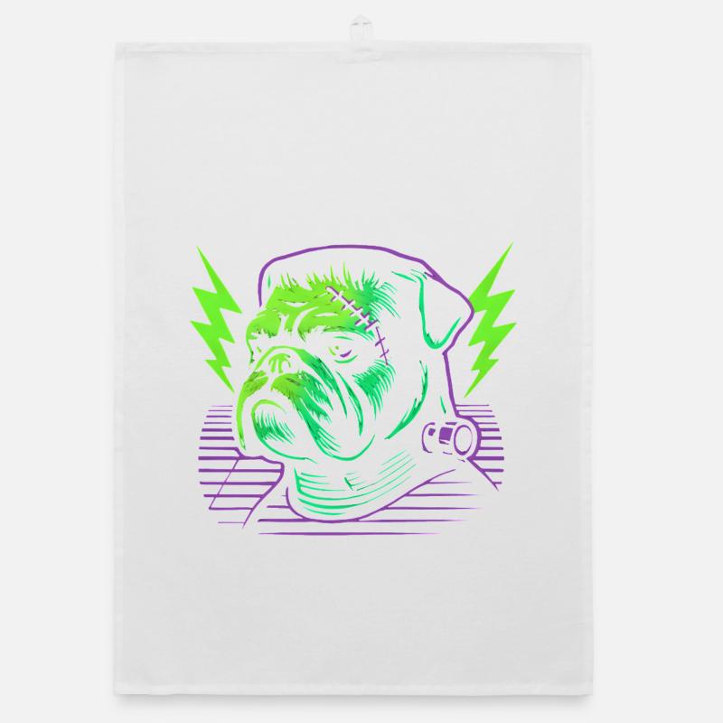 Bouledogue Néon Couture Stitch Torchon bio