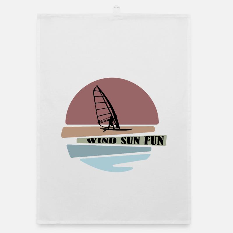 Windsurf coucher de soleil Fun Design Torchon bio