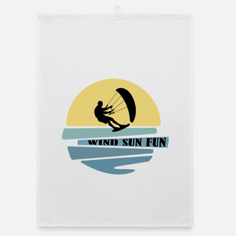 Wind Sun Fun Kitesurfer Organic dish towel