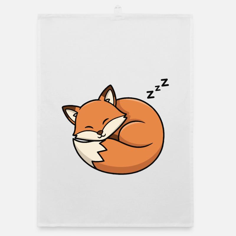 Sleeping Fox Cartoon Organic dish towel