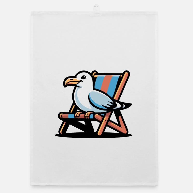 Mouette sur le fauteuil long de plage Torchon bio