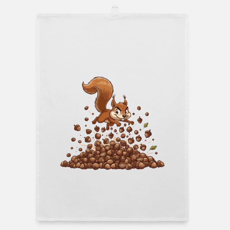 Squirrel Nutstorm Organic dish towel