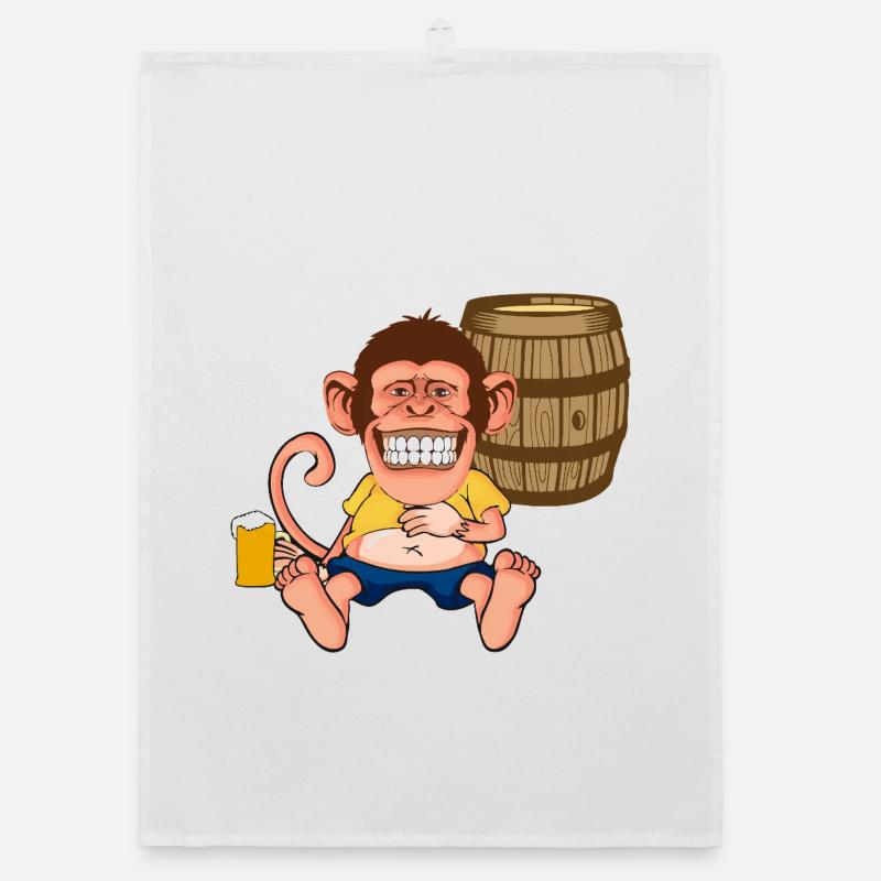 Graphisme rétro de bande dessinée dessin animé Drôle de Singe Singe Torchon bio