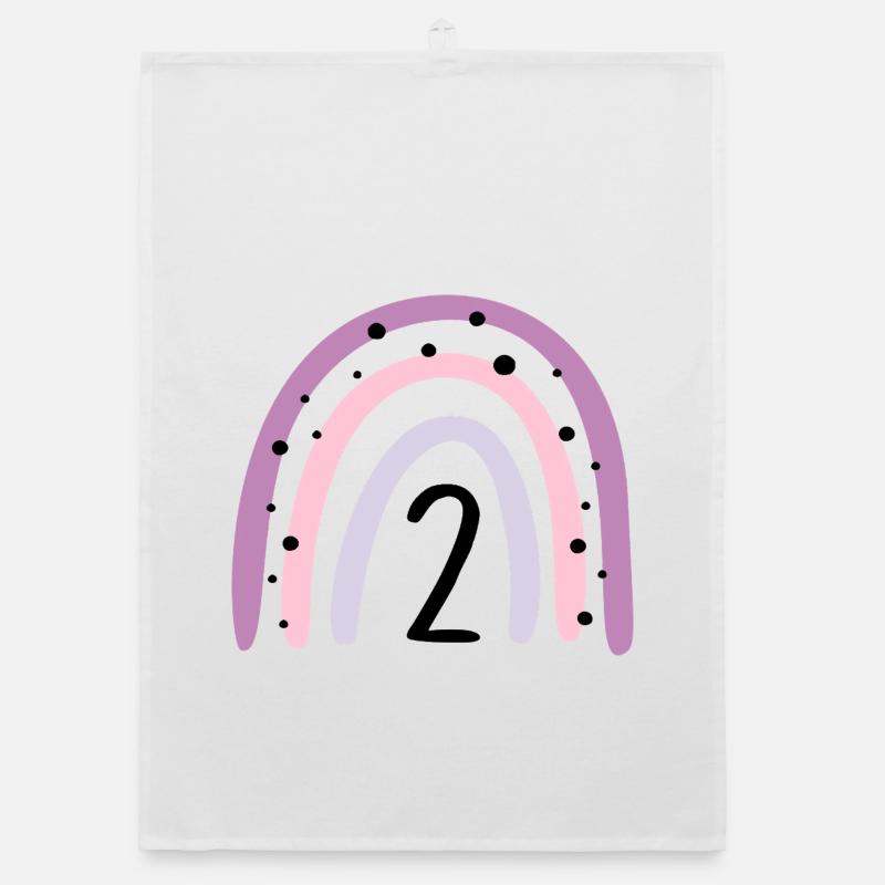 Geburtstag 2 Regenbogen mädchen Zwei Jahre alt Organic Geschirrtuch