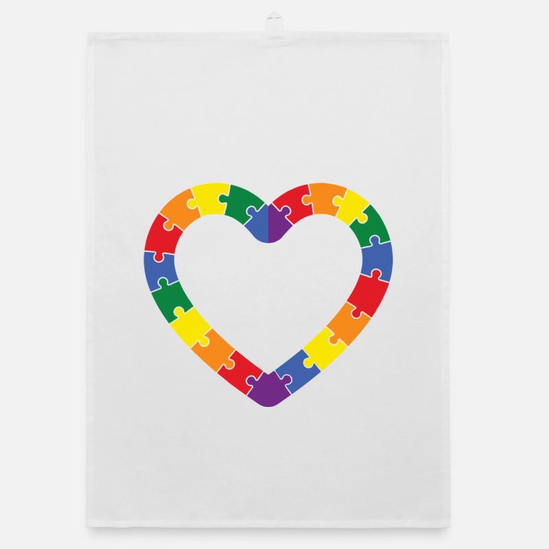 Conception de cœurs d’un puzzle pour l’autisme Torchon bio