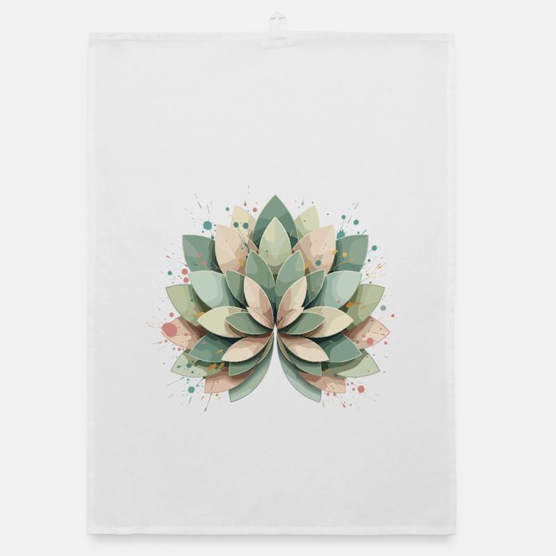 Pastel Succulent Rosette Organic dish towel