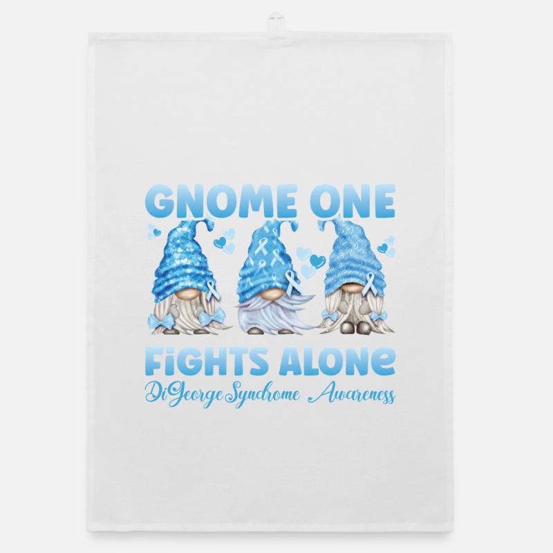 Gnome One Fights Alone Light Blue Digeorge Syndrome Organic dish towel