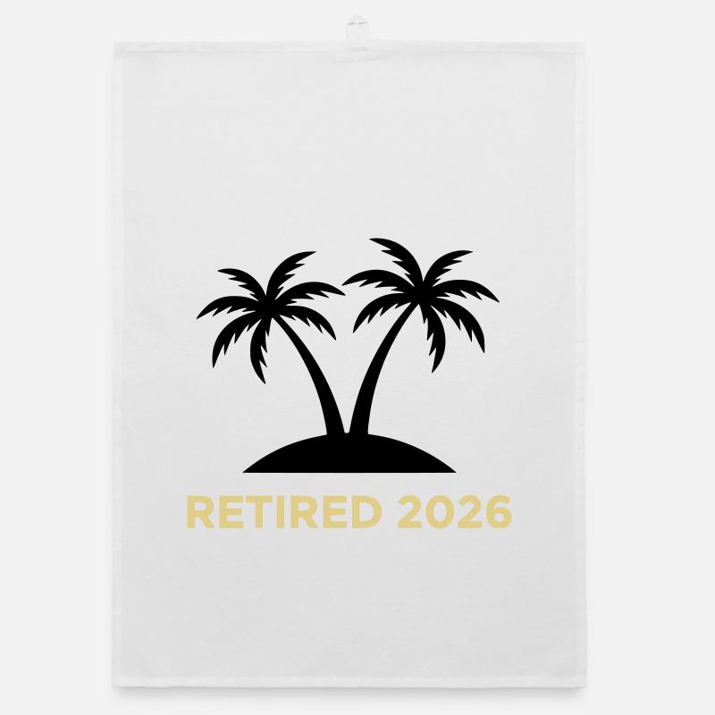 Retired 2026 Rente Palmen Logo Organic Geschirrtuch