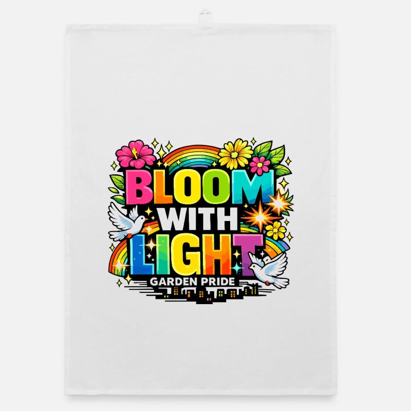 Bloom With Light Garden Pride Blumen Statement Organic Geschirrtuch