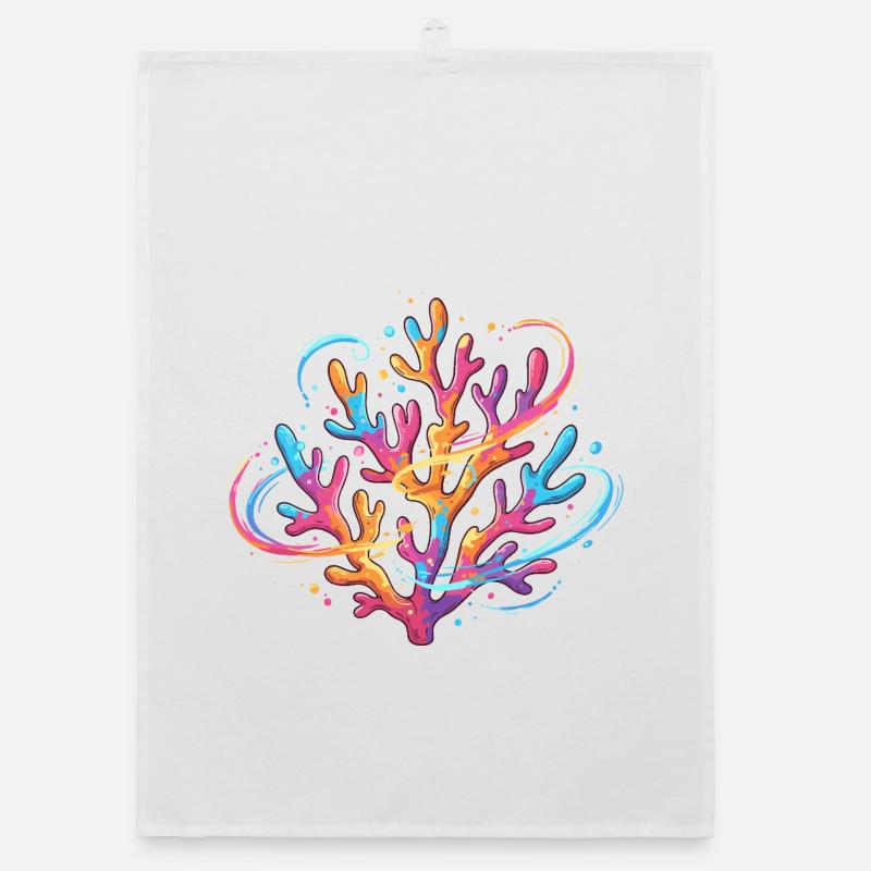 Motif coloré de corail Torchon bio