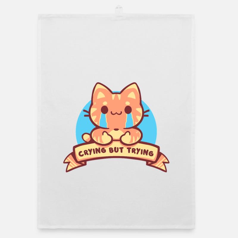 Crying but Trying Organic dish towel