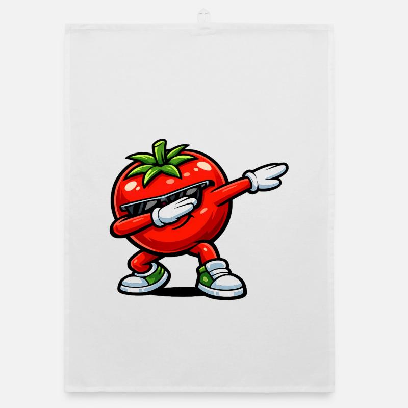 Dabbing Tomato Organic dish towel