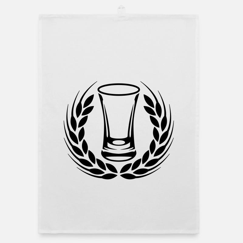 Schnaps Ähre Kranz Organic Geschirrtuch