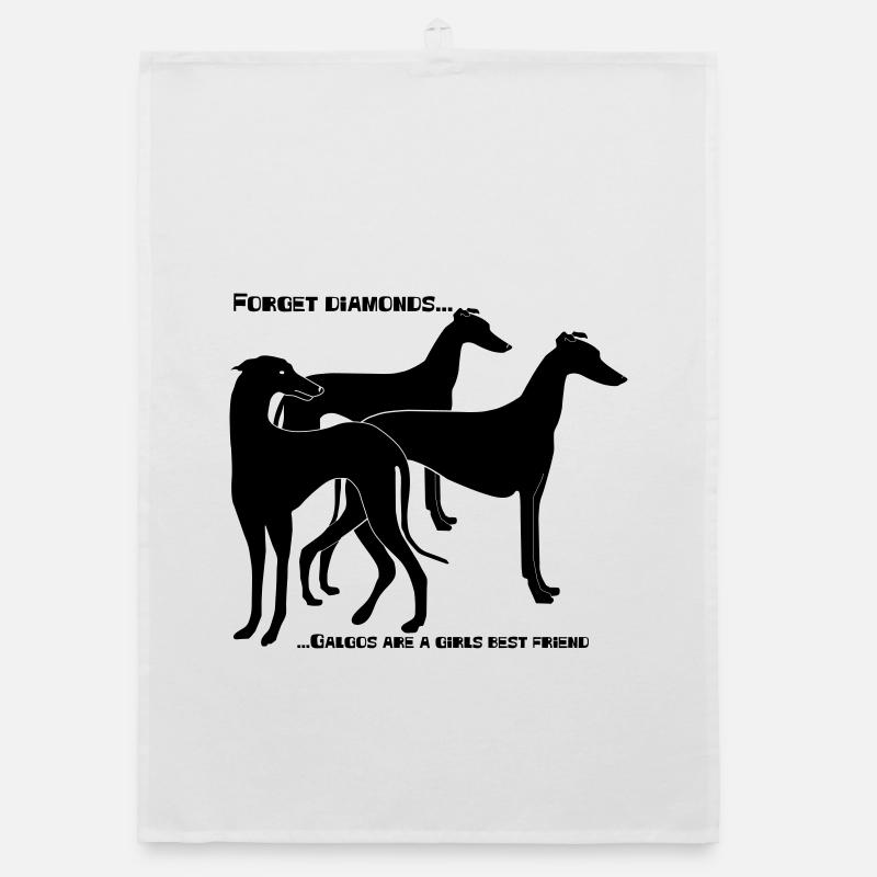 forget_diamonds..Galgos - Organic Geschirrtuch - Weiß