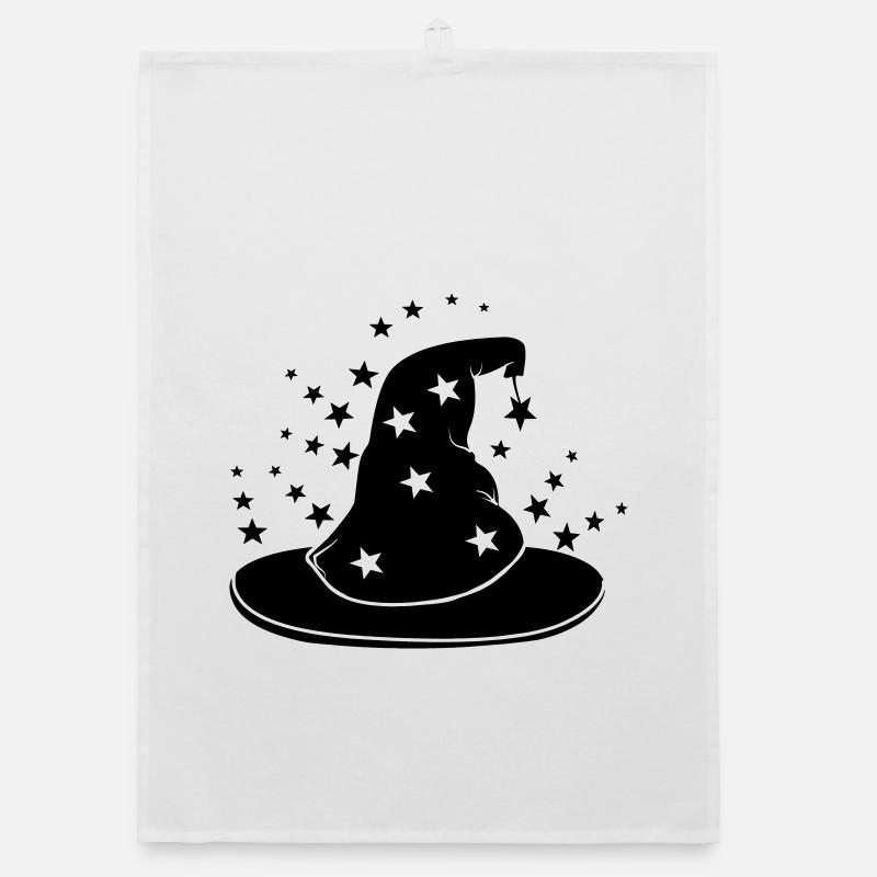 Magical wizard hat with stars Organic dish towel