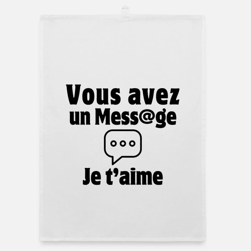 message, SMS, saint-valentin, je t'aime Torchon bio