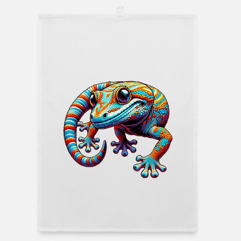 Gecko - Organic Geschirrtuch - Weiß