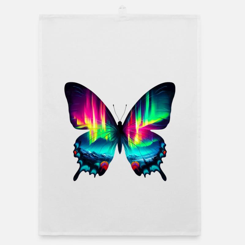Schmetterling - Organic Geschirrtuch - Weiß