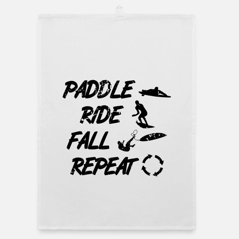 Surf trainer saying Organic dish towel