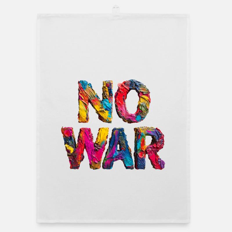 No War Farbstarkes Statement Organic Geschirrtuch