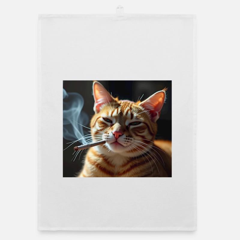 Fumer Chat Génération Z Mème Chat Fumer Torchon bio