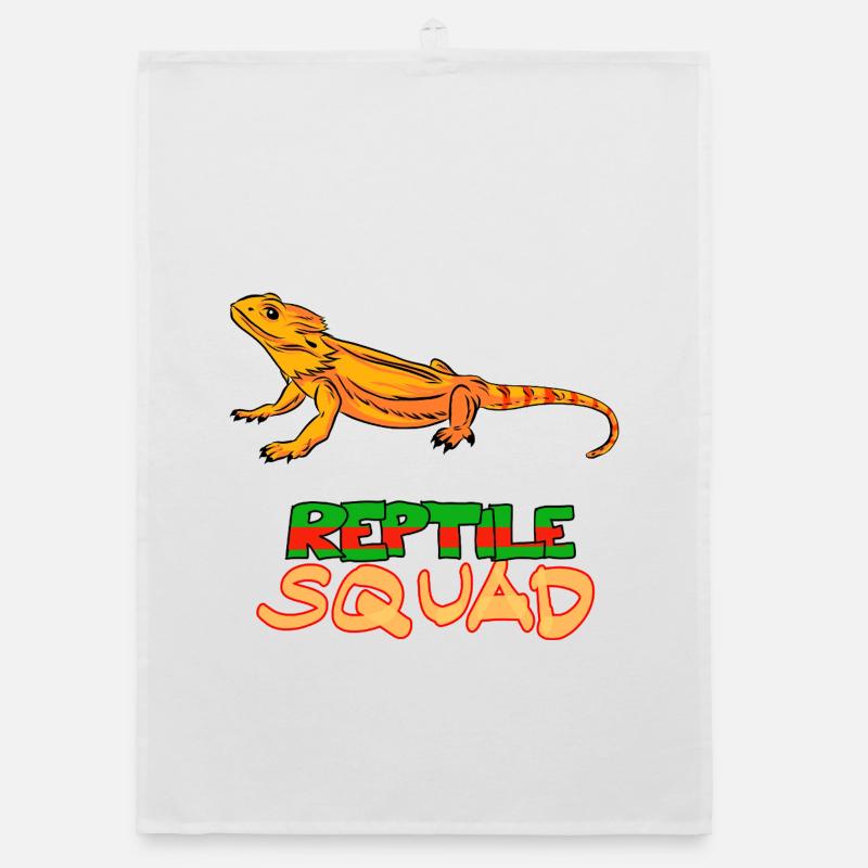 Reptile Squad Bartagame Fun Design Organic Geschirrtuch