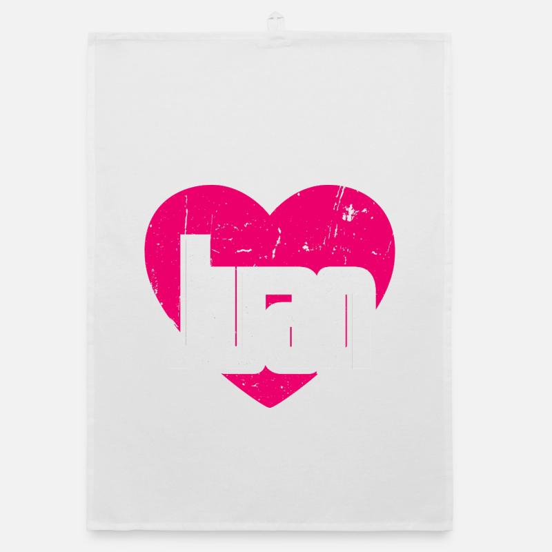 I Love Ivan Pink Heart I Love Ivan Organic dish towel