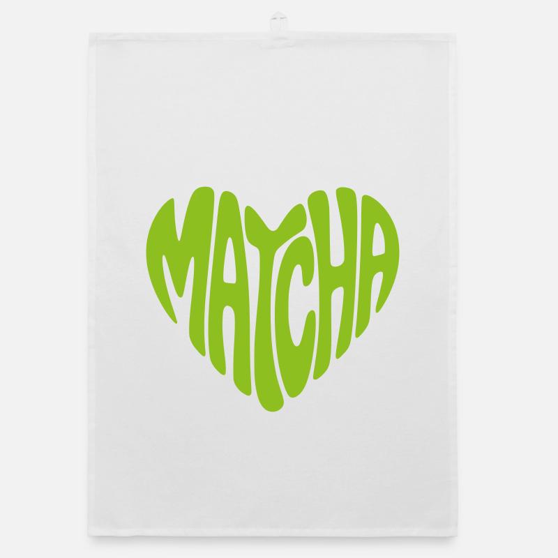 Forme de cœur matcha Torchon bio