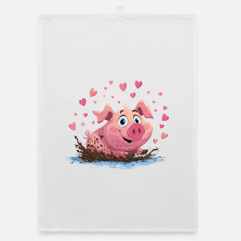 Le Cochon dans le Cœur de Boue Torchon bio