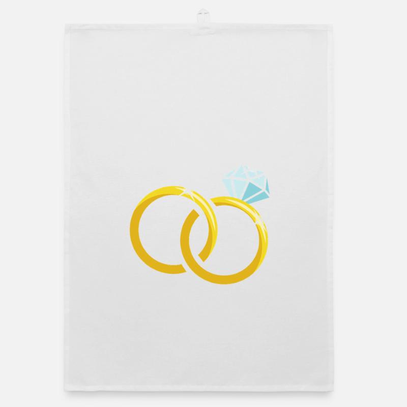 Bagues de mariage en or avec diamant - Torchon bio - blanc
