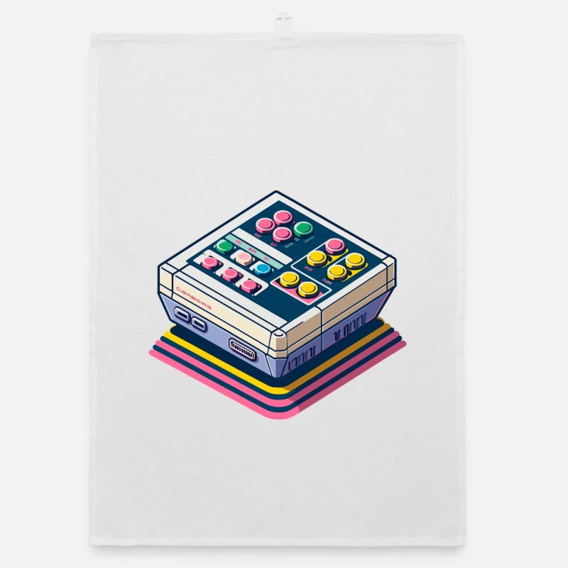 Retro Game Console Pixel Art Organic dish towel