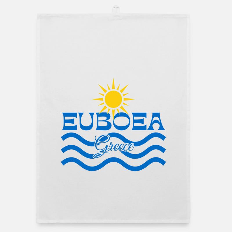 Logo des Sun Waves en Eubée Grèce Torchon bio