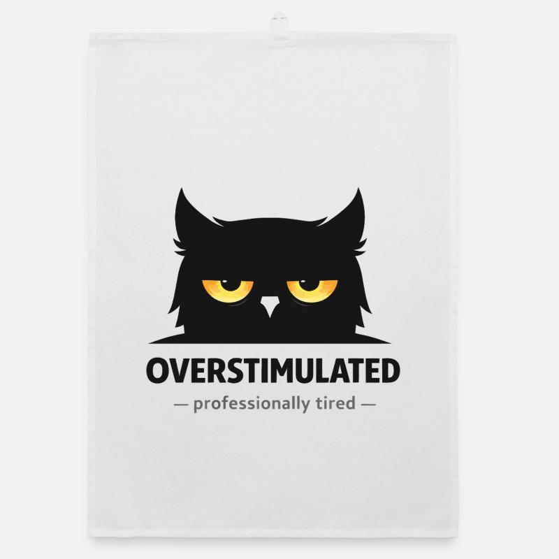 Überstimulierte Eule: Beruflich müde Organic Geschirrtuch