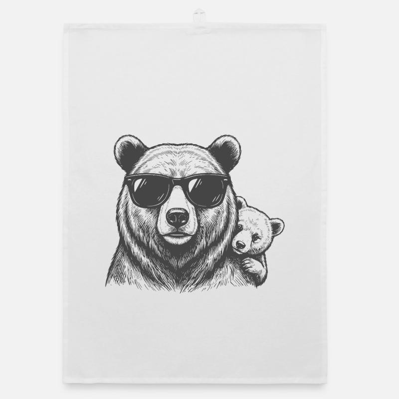 Bears dad with baby Organic dish towel