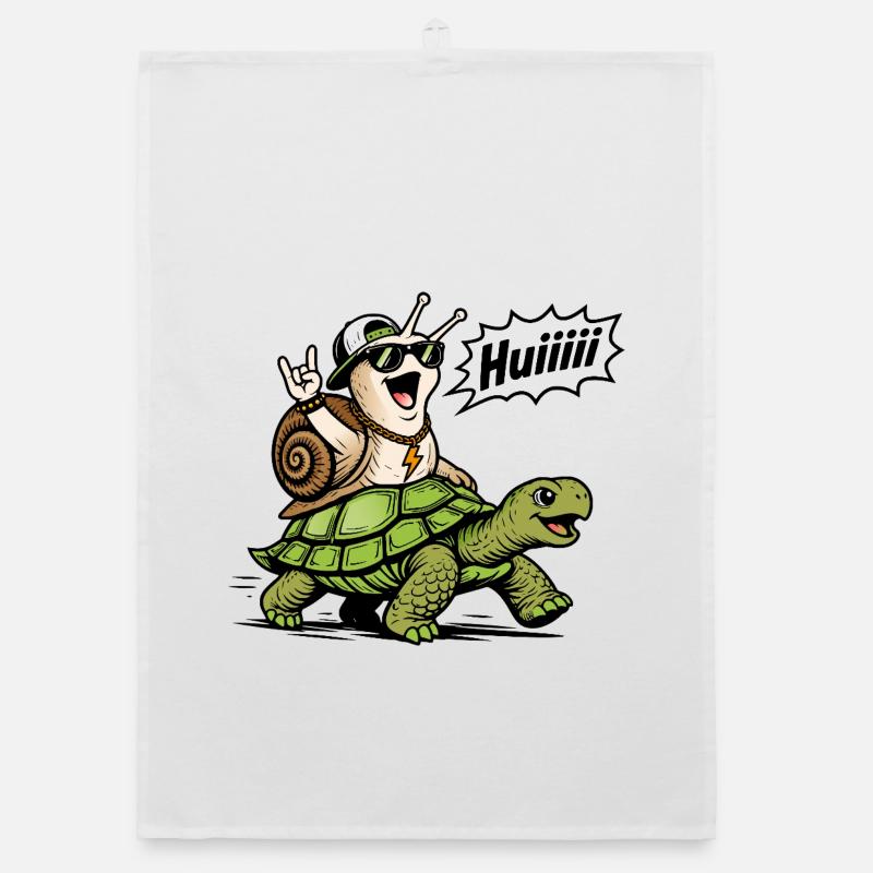 Swift Snail on Turtle Organic dish towel