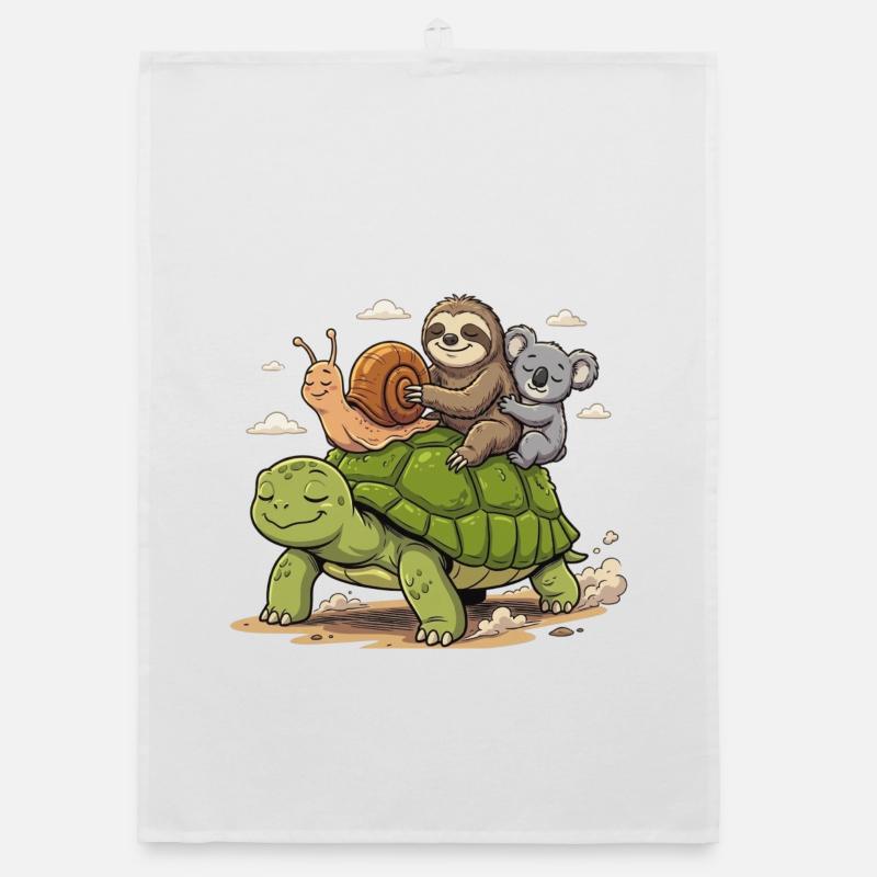 Turtle Snail Sloth Koala Anti-Stress Organic dish towel