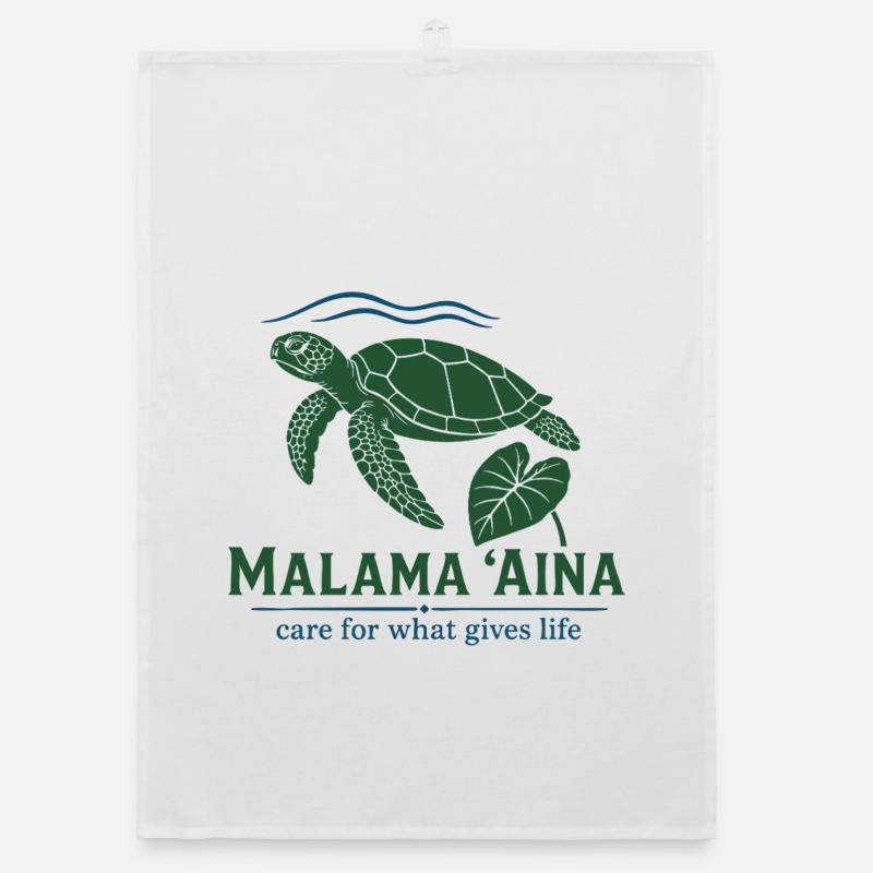 Malama Aina Turtle Organic dish towel