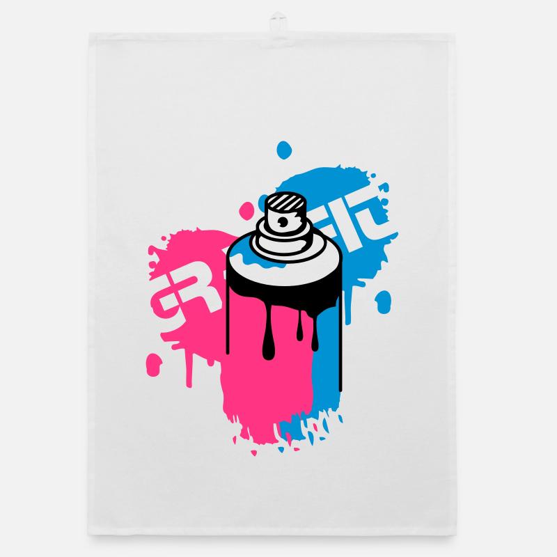 spray can Graffiti Style Organic dish towel
