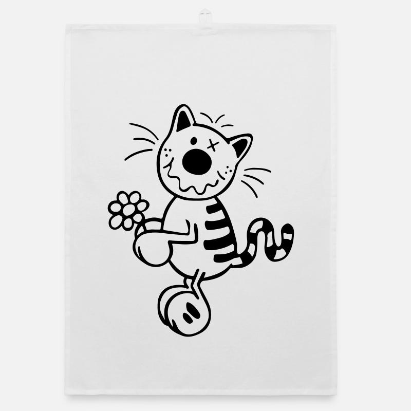 Chat avec la fleur Torchon bio