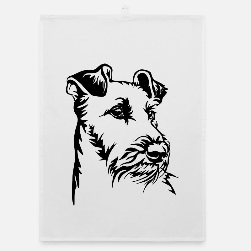 Irish Terrier head Organic dish towel