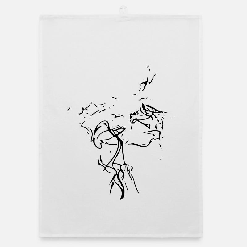 Abstract Swirl / Line / Black / Pattern Organic dish towel