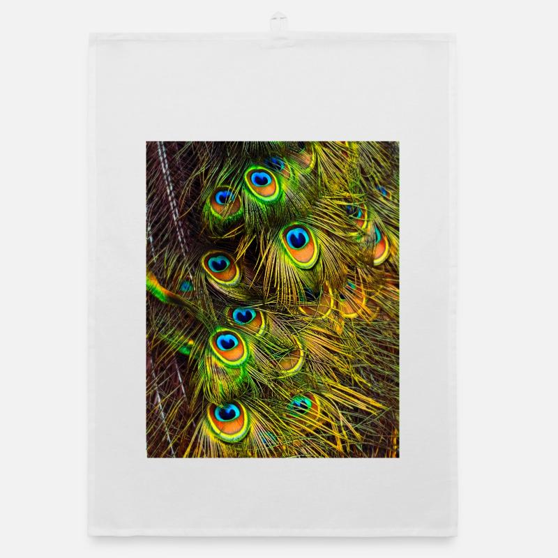Peacock feathers Organic dish towel