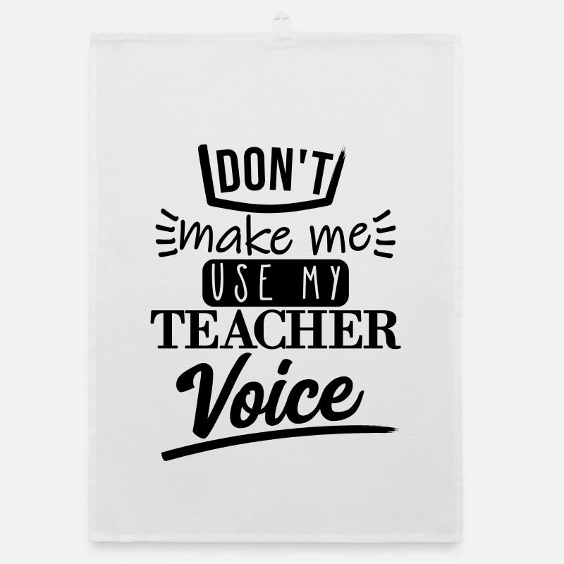 Don't Make Me Use It (black) - Organic dish towel - white