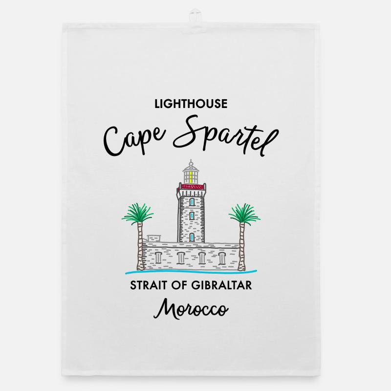 Morocco, Cape Spartel Lighthouse, Gibraltar Organic dish towel