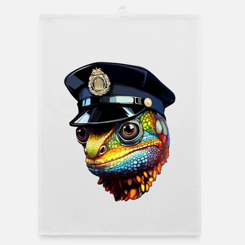 Chamäleon Polizei Organic Geschirrtuch
