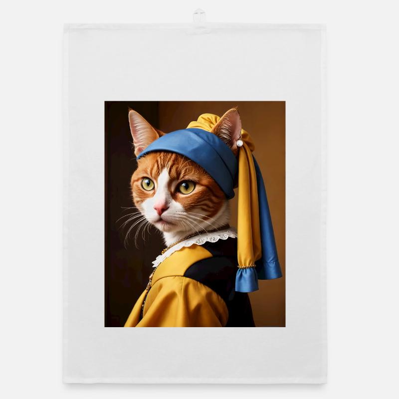 Le chat à la perle boucle d’oreille Torchon bio