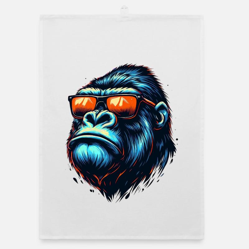 Gorillas mit Sonnenbrille Organic Geschirrtuch