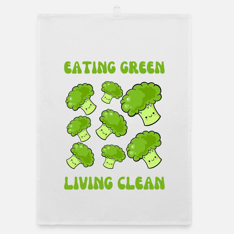 Végétarien, manger vert, vivre propre Torchon bio