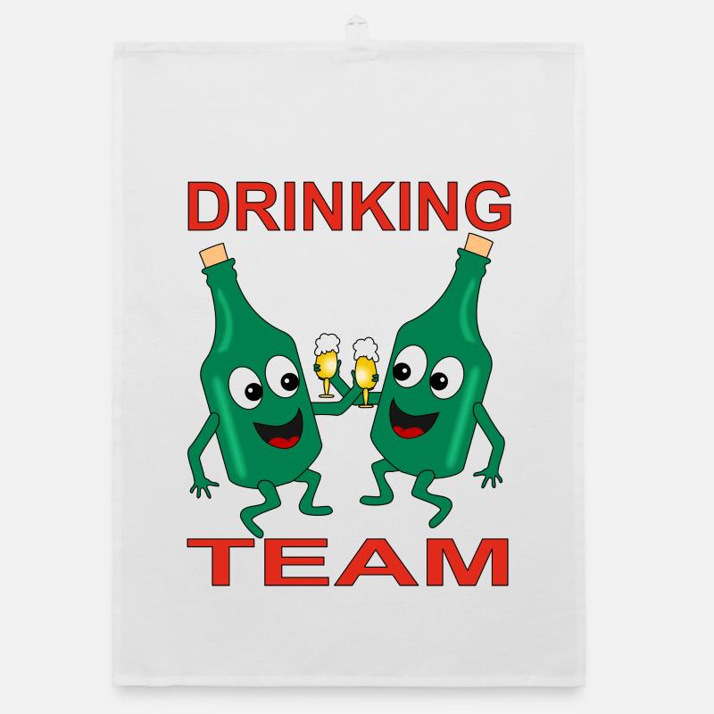 Mischievous Beer Bottles Drinking Team Organic dish towel