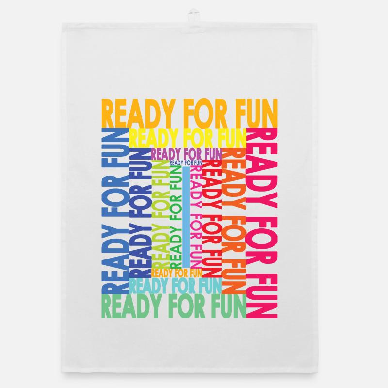 Ready For Fun Typo Collage Organic dish towel